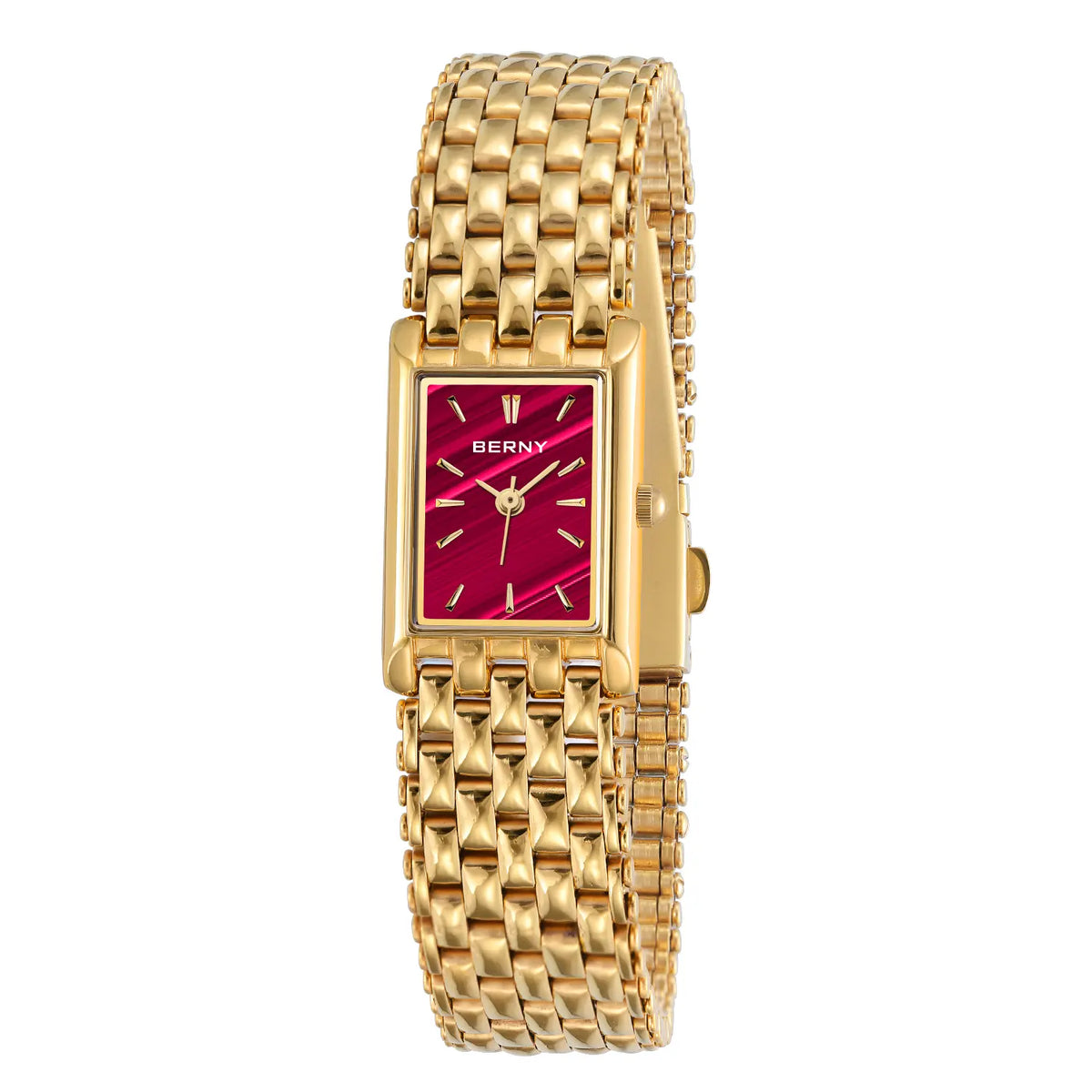 BERNY 2166L Women's Gold Square Dress Watch โ Japanese Quartz - Top G Watches