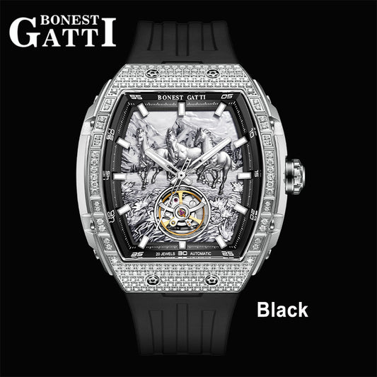 Bonest Gatti Year of the Horse BG5006 – Automatic Skeleton Zircon Bezel - Top G Watches