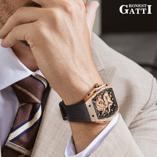 Bonest Gatti Barrel Dragon BG5605A – Automatic Mechanical Luminous Watch - Top G Watches