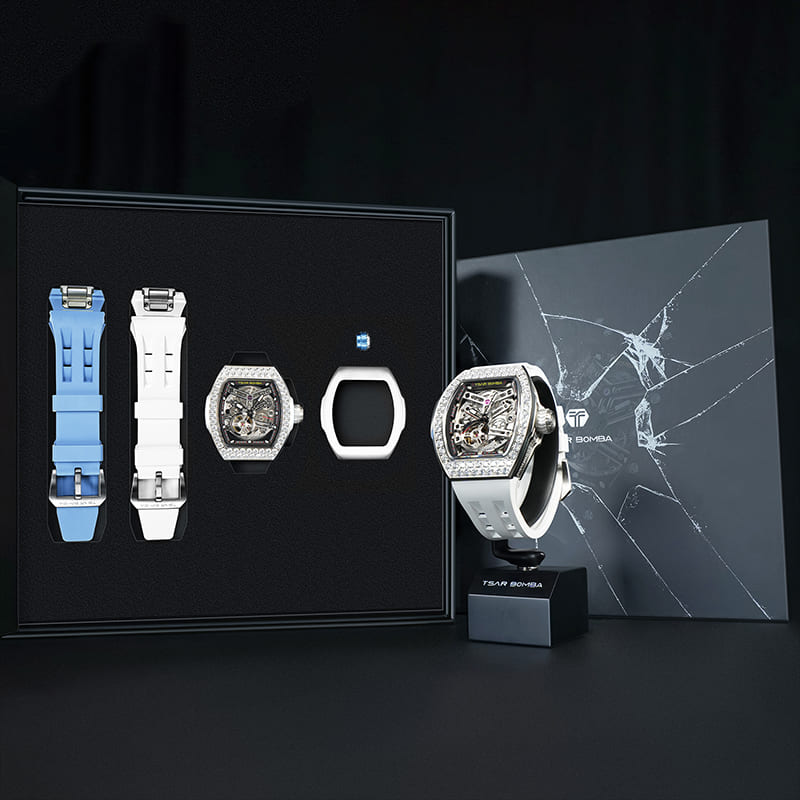 Official TSAR BOMBA TB8218D Diamond Edition – Atomic Interchangeable Automatic Watch (Multi-7 Twin Combo)