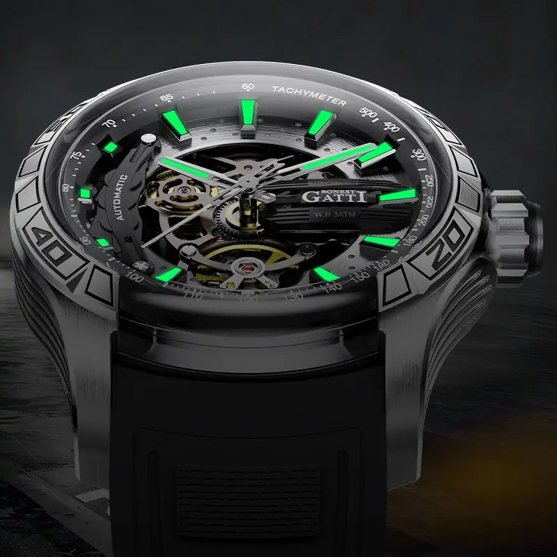 BONEST GATTI BG4005 Skeleton Automatic Men's Sports Watch