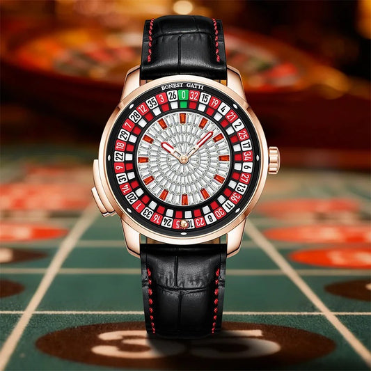 Bonest Gatti BG8004 Casino Roulette Crystal Automatic Watch - Top G Watches