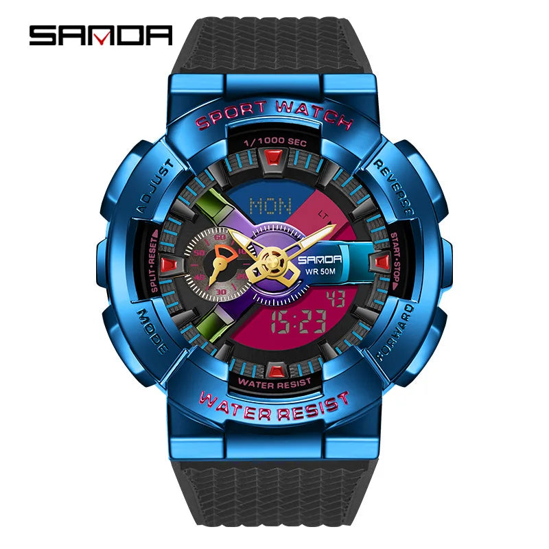 SANDA 9004 Digital Sports Watch - Waterproof Military G-Style Shockproof