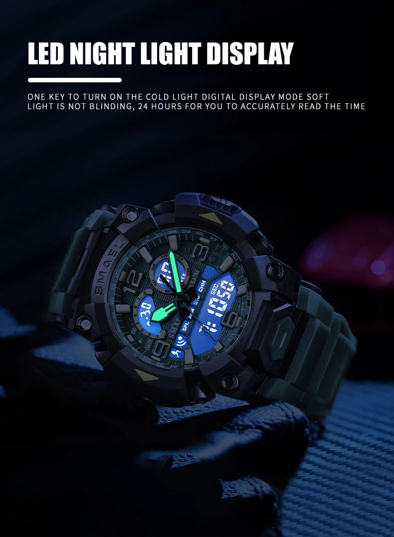 Smael 8099 Digital Sports Watch - Waterproof LED Multifunction Sports Watch - Top G Watches