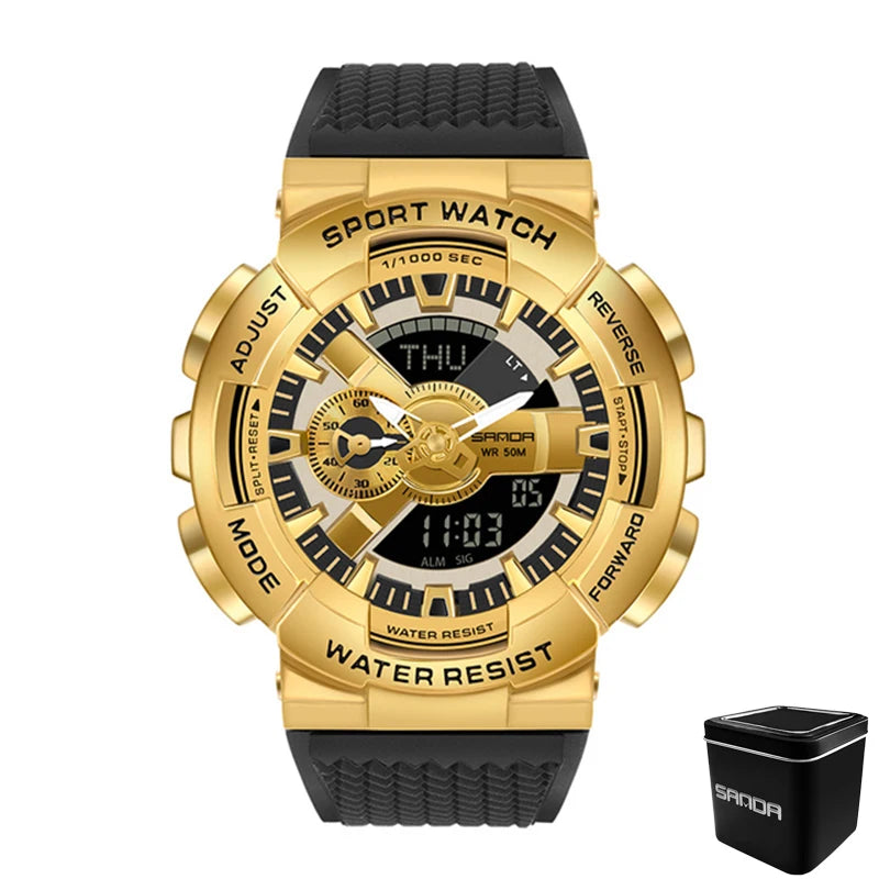 SANDA 9004 Digital Sports Watch - Waterproof Military G-Style Shockproof