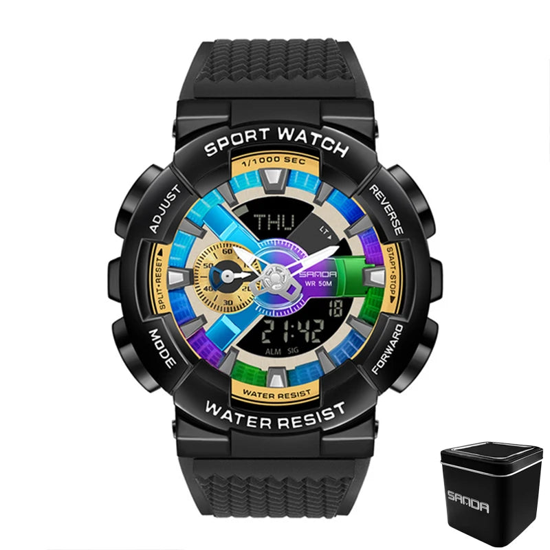 SANDA 9004 Digital Sports Watch - Waterproof Military G-Style Shockproof