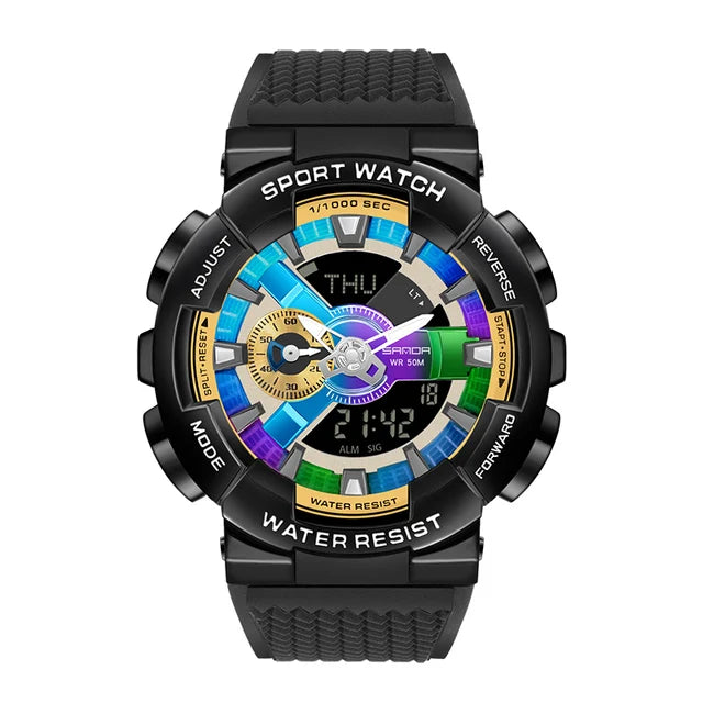 SANDA 9004 Digital Sports Watch - Waterproof Military G-Style Shockproof