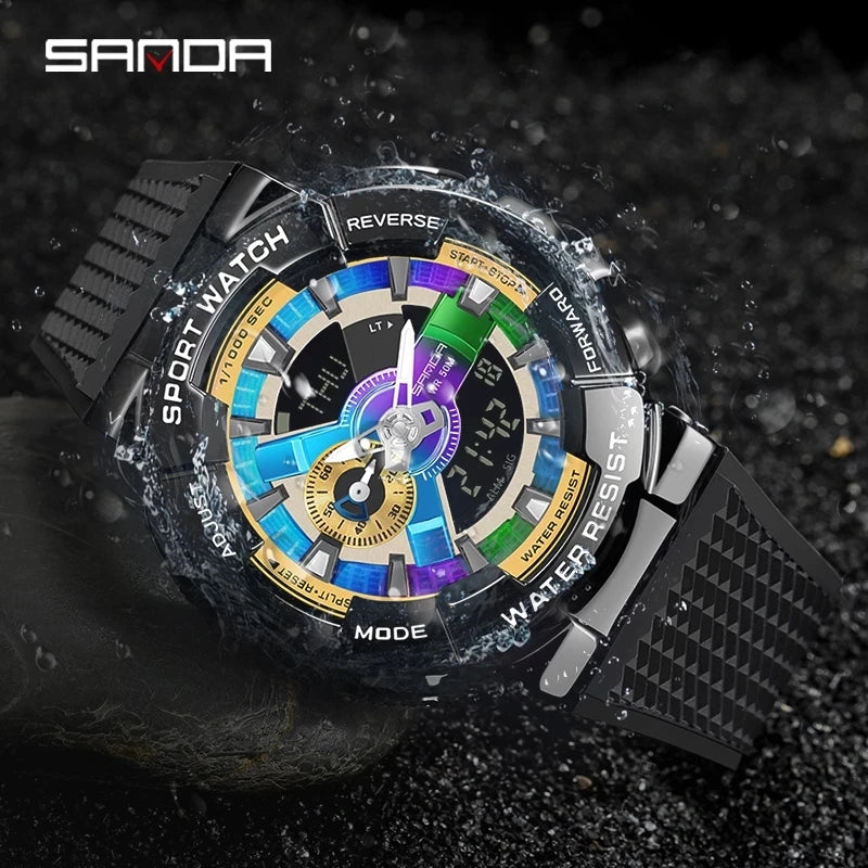 SANDA 9004 Digital Sports Watch - Waterproof Military G-Style Shockproof