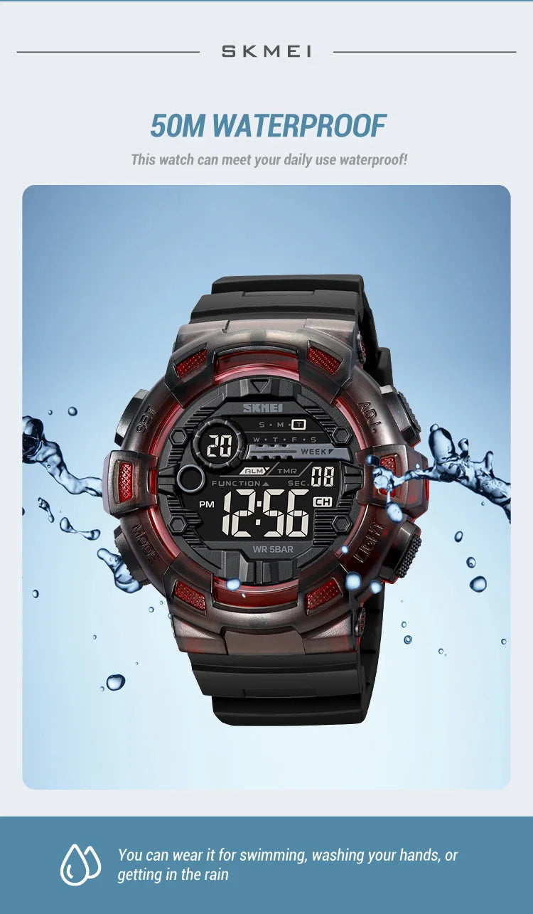 Transparent Series SKMEI 2110 5Bar Waterproof Japan Movement Sports Watch - Top G Watches