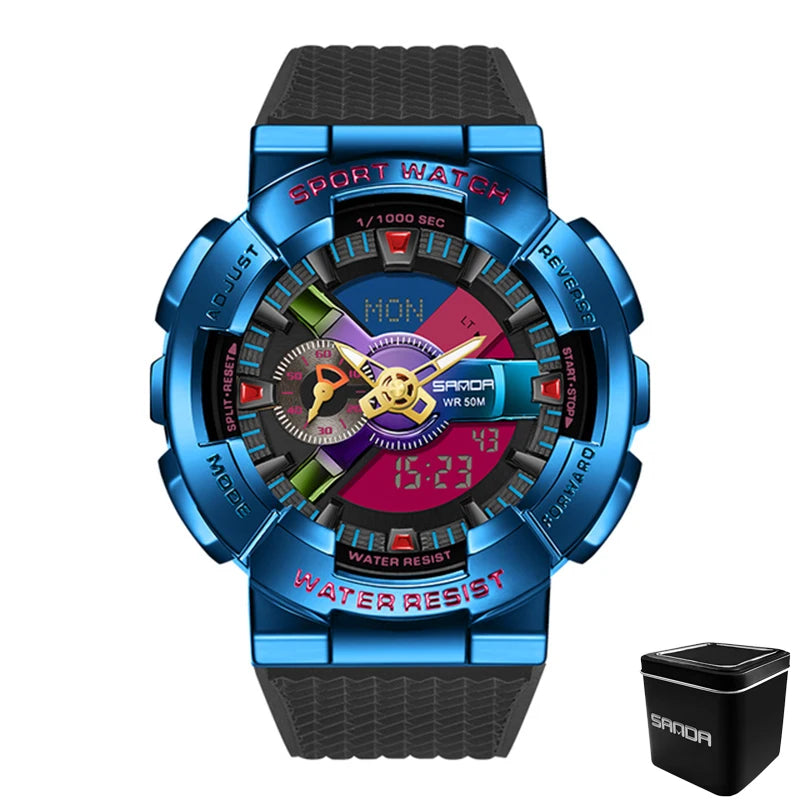 SANDA 9004 Digital Sports Watch - Waterproof Military G-Style Shockproof