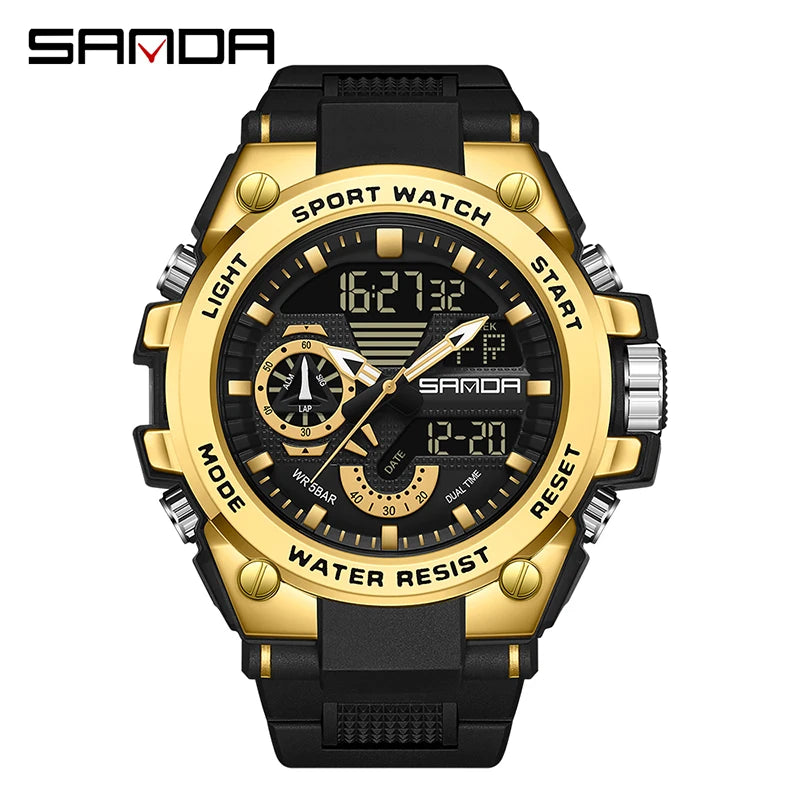 SANDA 3302 Digital LED Sports Watch - Waterproof Shock Resistant