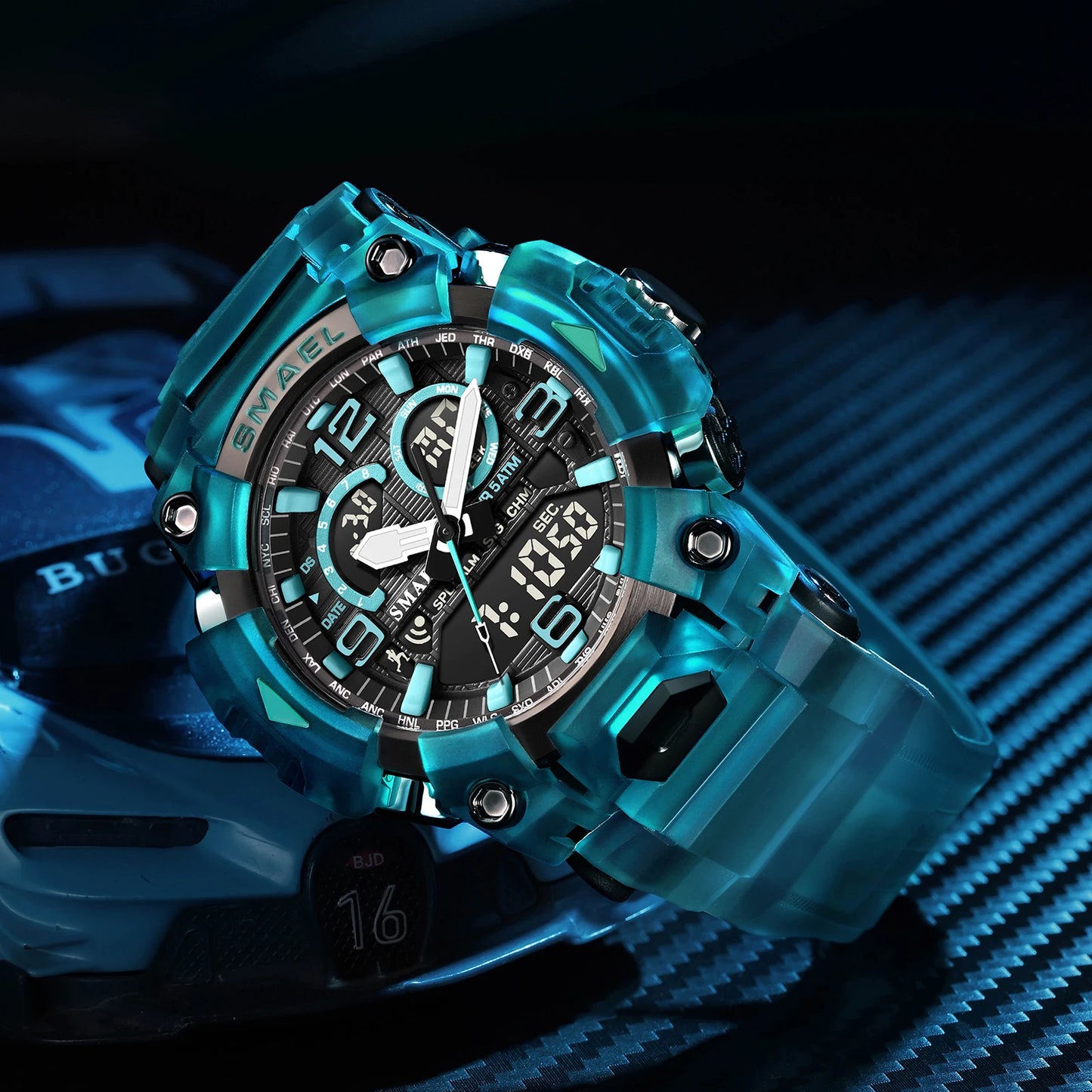 Smael 8099 Digital Sports Watch - Waterproof LED Multifunction Sports Watch - Top G Watches
