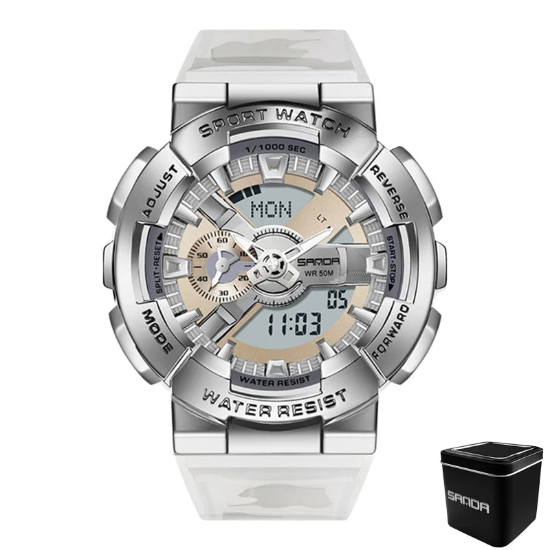 SANDA 9004 Digital Sports Watch - Waterproof Military G-Style Shockproof