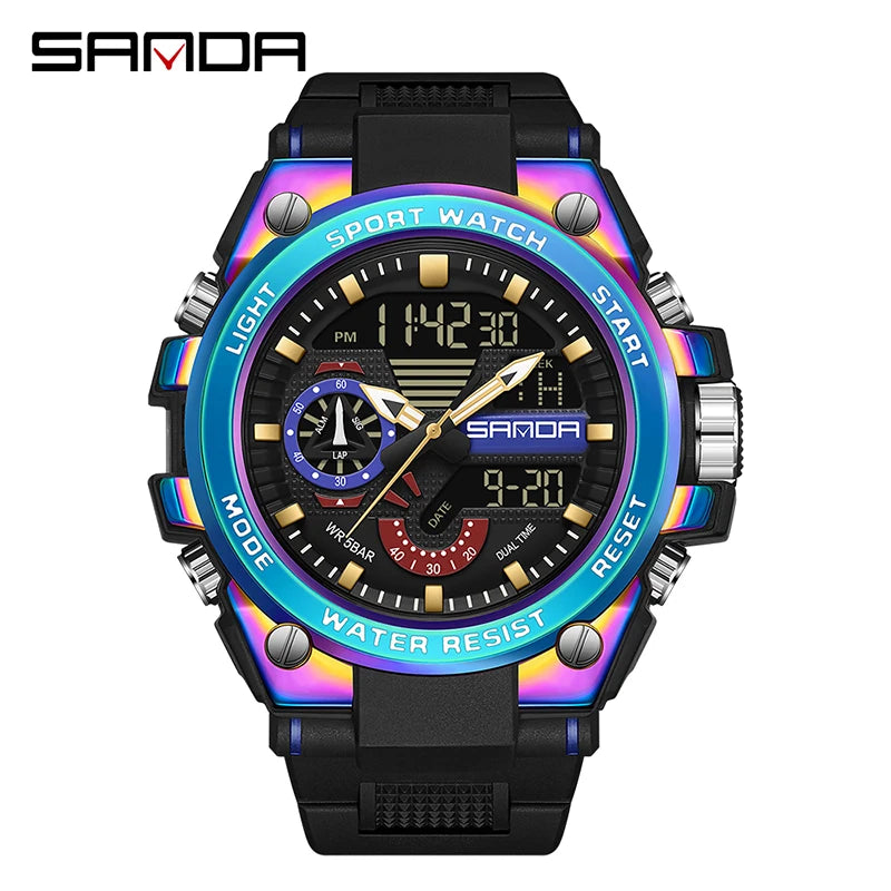 SANDA 3302 Digital LED Sports Watch - Waterproof Shock Resistant