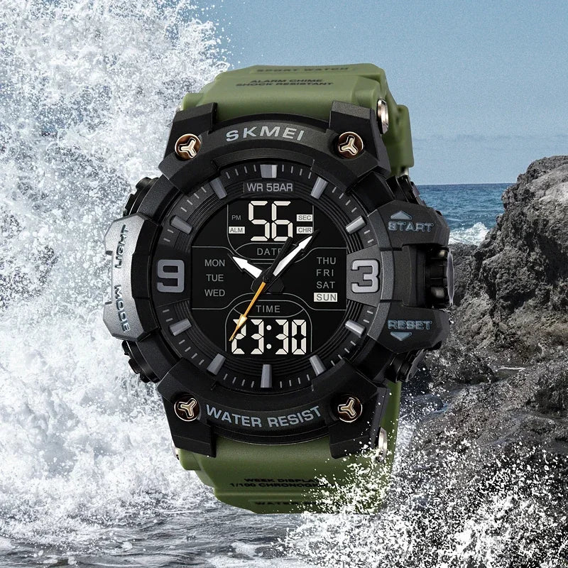 Skmei Military Tactical 2222 Waterproof Dual-Digital Sports Watch - Top G Watches