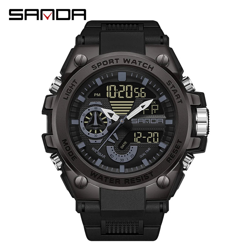 SANDA 3302 Digital LED Sports Watch - Waterproof Shock Resistant