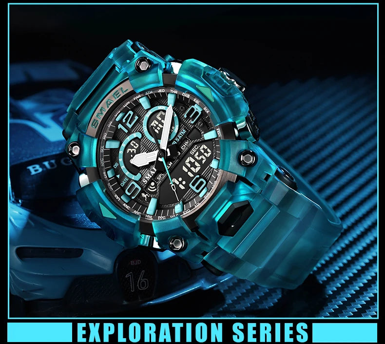 Smael 8099 Digital Sports Watch - Waterproof LED Multifunction Sports Watch - Top G Watches