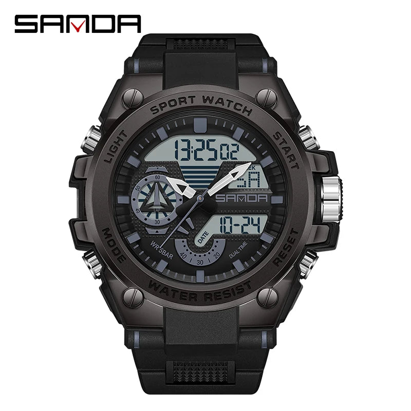 SANDA 3302 Digital LED Sports Watch - Waterproof Shock Resistant