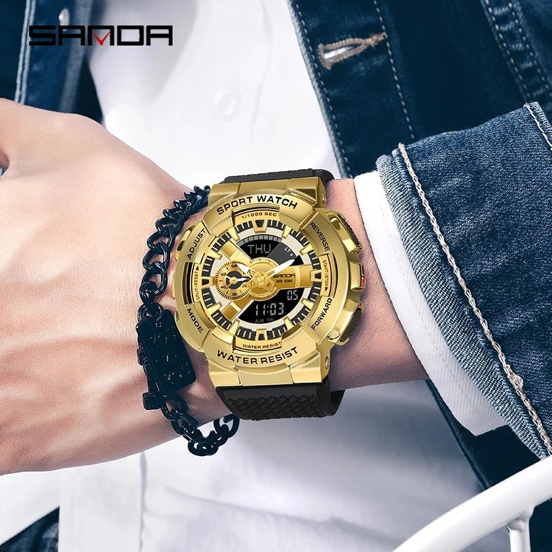 SANDA 9004 Digital Sports Watch - Waterproof Military G-Style Shockproof