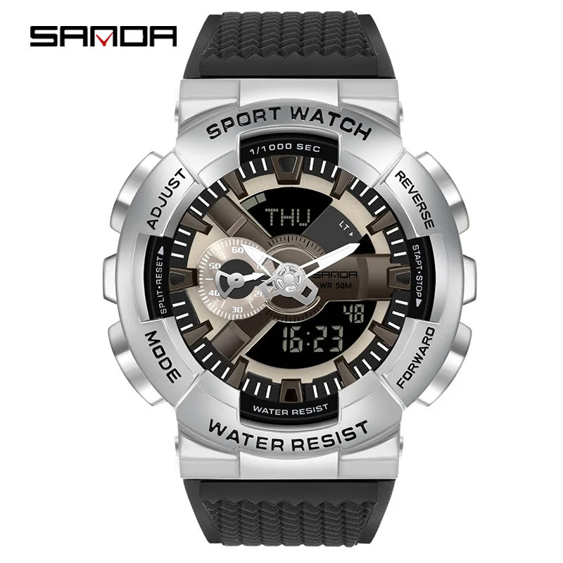 SANDA 9004 Digital Sports Watch - Waterproof Military G-Style Shockproof