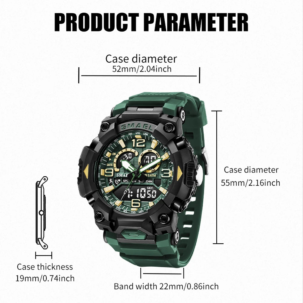 Smael 8099 Digital Sports Watch - Waterproof LED Multifunction Sports Watch - Top G Watches