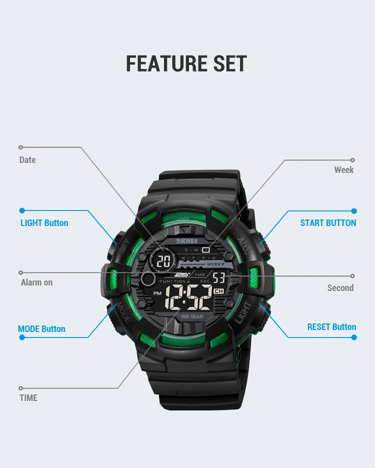 Transparent Series SKMEI 2110 5Bar Waterproof Japan Movement Sports Watch - Top G Watches