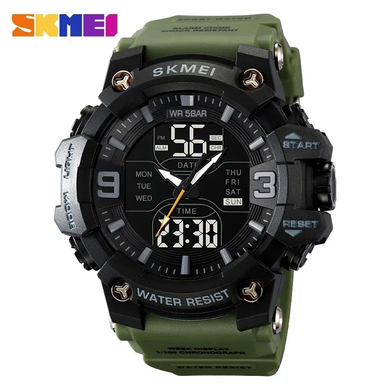 Skmei Military Tactical 2222 Waterproof Dual-Digital Sports Watch - Top G Watches