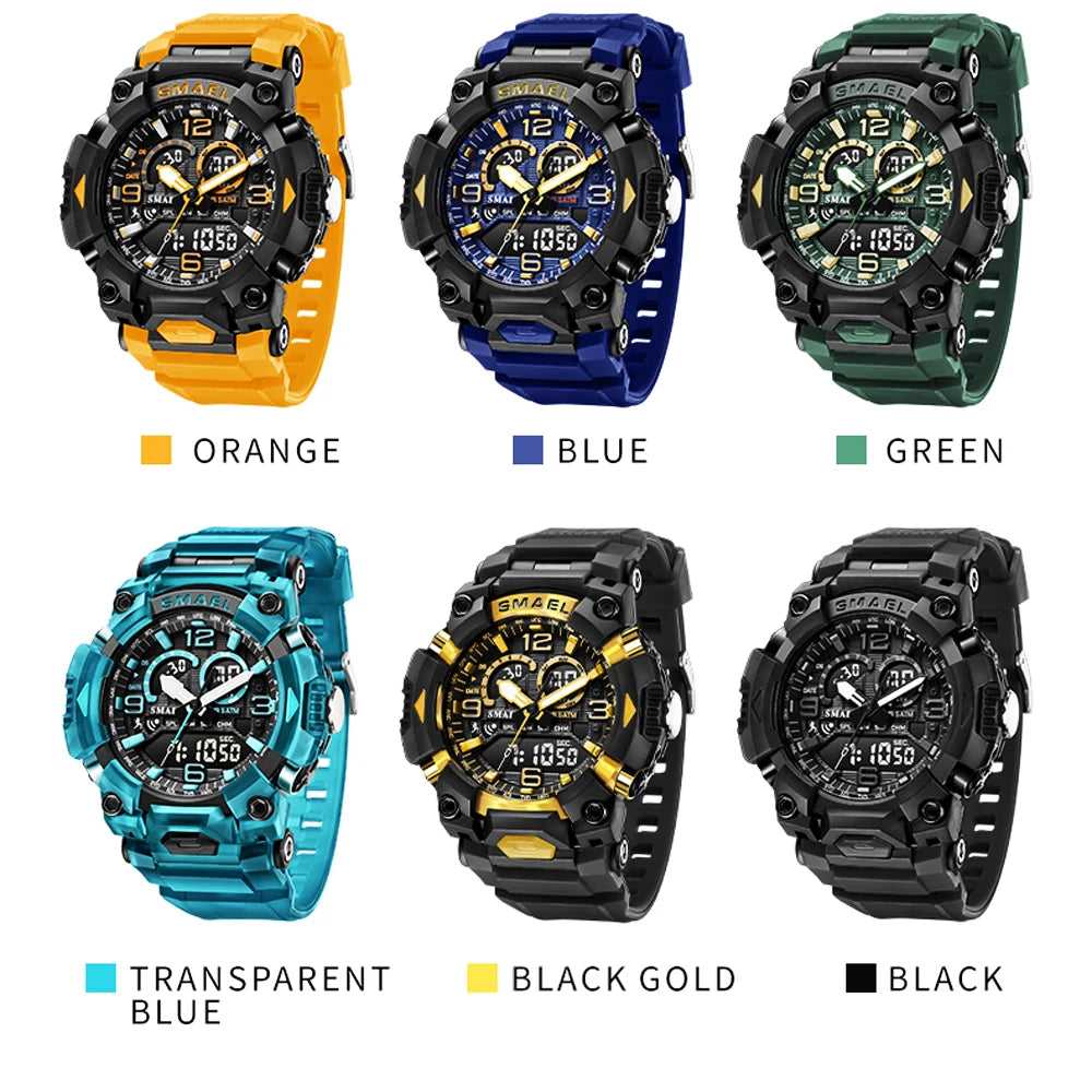 Smael 8099 Digital Sports Watch - Waterproof LED Multifunction Sports Watch - Top G Watches