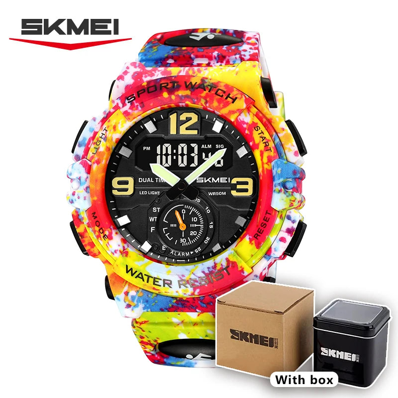 Vibrant Camo Skmei Sport Digital-Analog Quartz Watch - Top G Watches