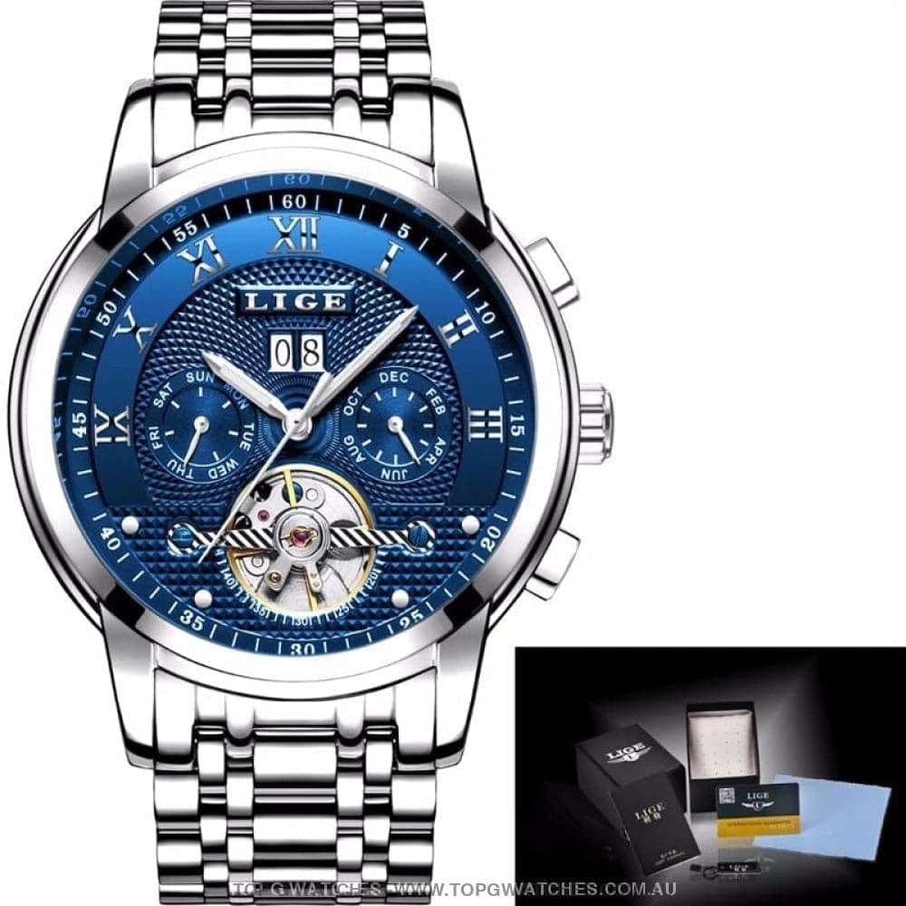 Automatic Lige Elite Luxury Business Waterproof Mechanical Watch - Top G Watches