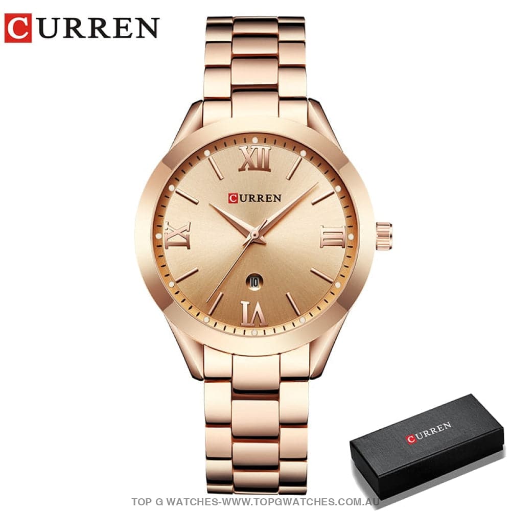 Fashion Curren Gold Silver Fashion Dress Casual Women's Quartz Watch - Top G Watches