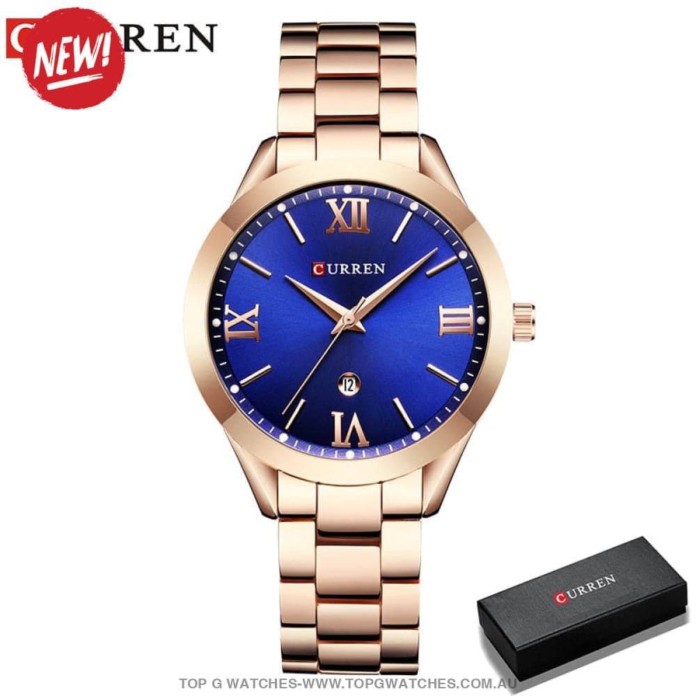 Fashion Curren Gold Silver Fashion Dress Casual Women's Quartz Watch - Top G Watches