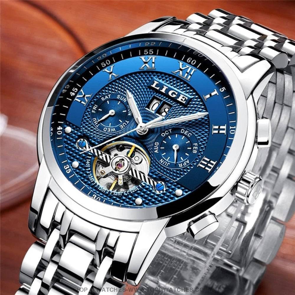 Automatic Lige Elite Luxury Business Waterproof Mechanical Watch - Top G Watches