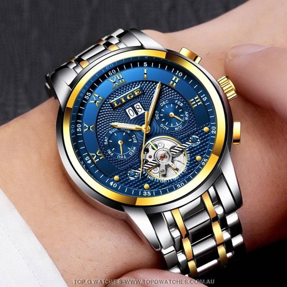 Automatic Lige Elite Luxury Business Waterproof Mechanical Watch - Top G Watches