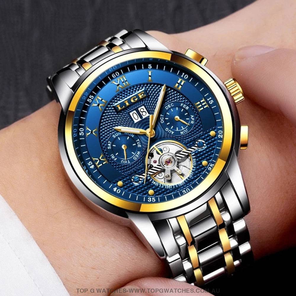 Automatic Lige Elite Luxury Business Waterproof Mechanical Watch - Top G Watches