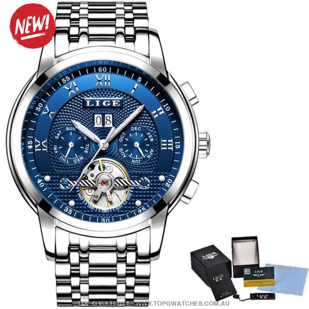 Automatic Lige Elite Luxury Business Waterproof Mechanical Watch - Top G Watches