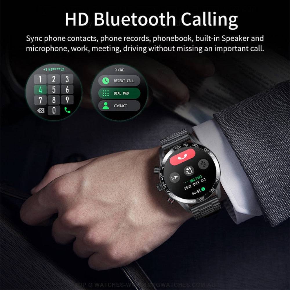 Luxury Lige FULL LED-HD Screen Smart Bluetooth Calling Business Watch - Top G Watches