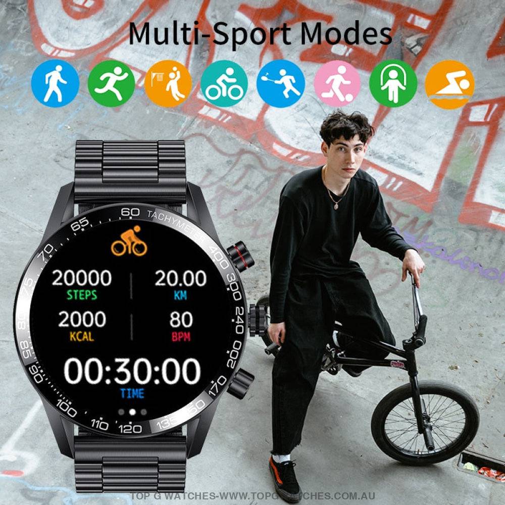 Luxury Lige FULL LED-HD Screen Smart Bluetooth Calling Business Watch - Top G Watches