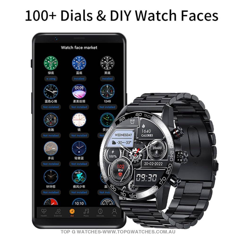 Luxury Lige FULL LED-HD Screen Smart Bluetooth Calling Business Watch - Top G Watches