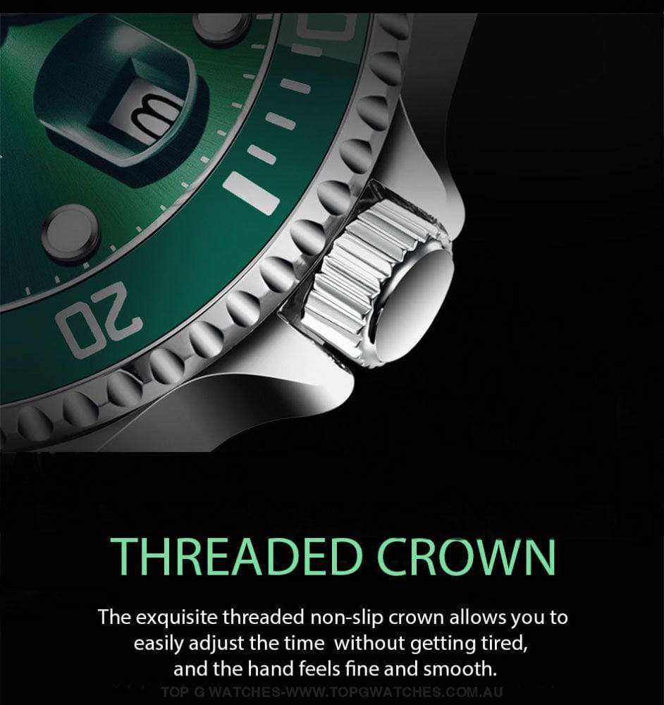 Luxury Lige Profession Subdiver Chronograph Quartz Crystal Wristwatch - Top G Watches