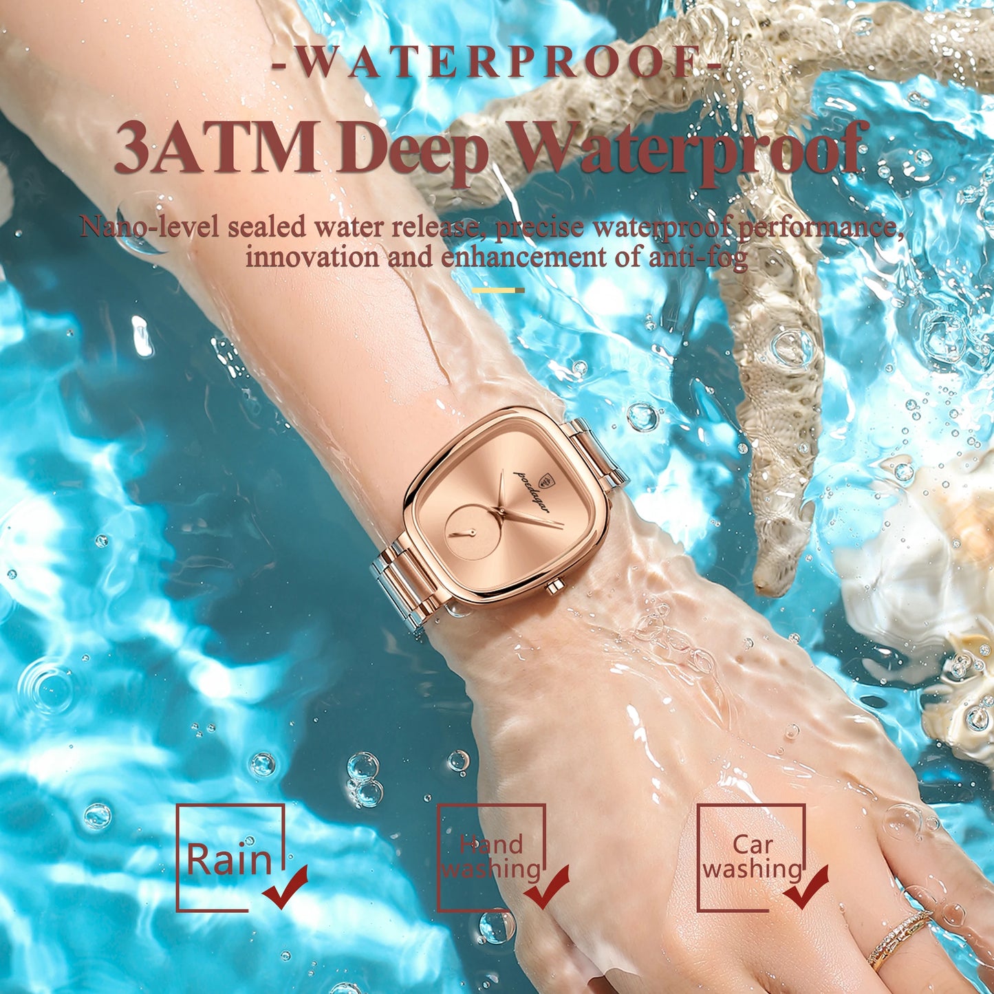 Luxury Poedagar 783 Waterproof Stainless-Steel Quartz Ladies Watch - Top G Watches