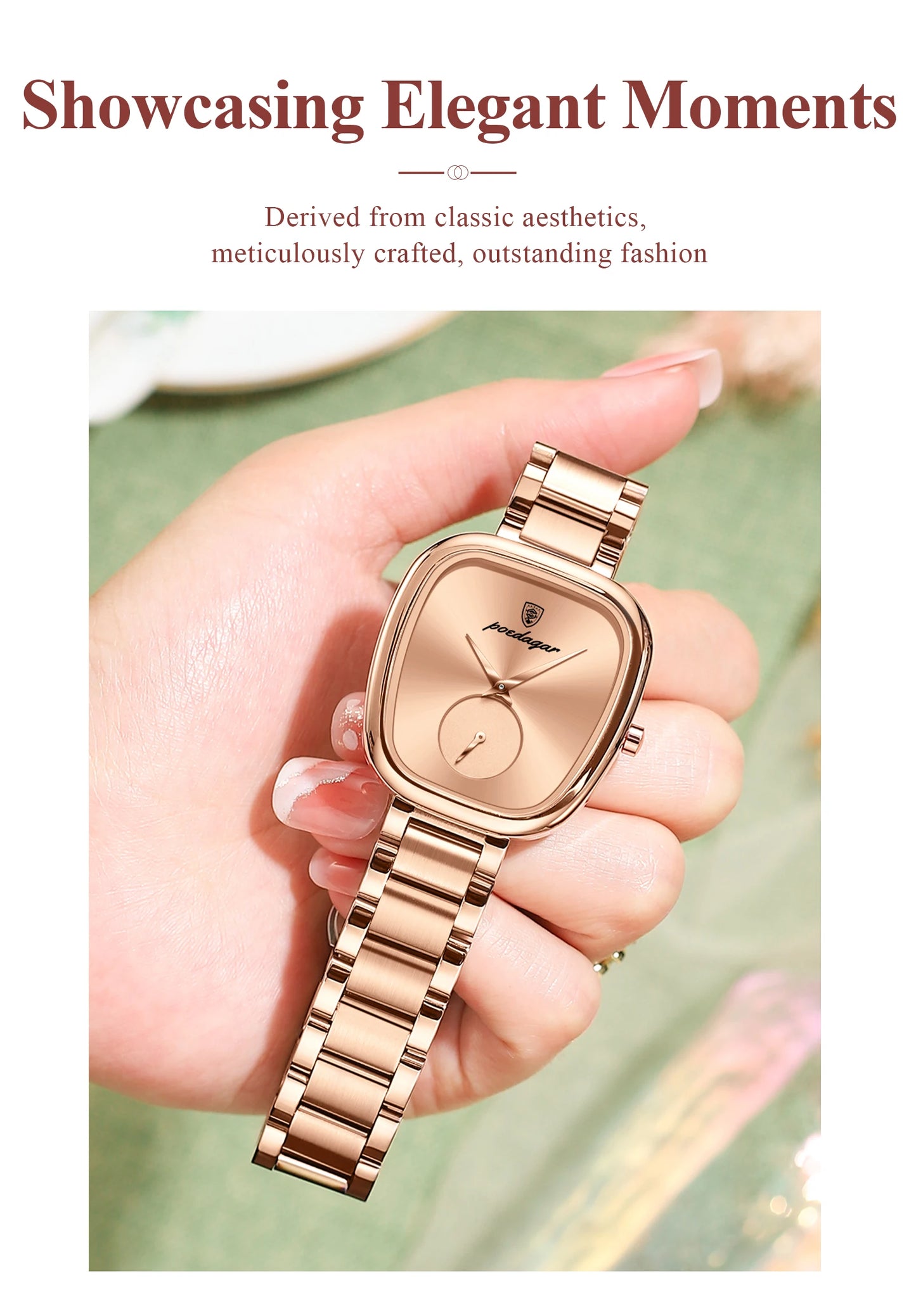 Luxury Poedagar 783 Waterproof Stainless-Steel Quartz Ladies Watch - Top G Watches