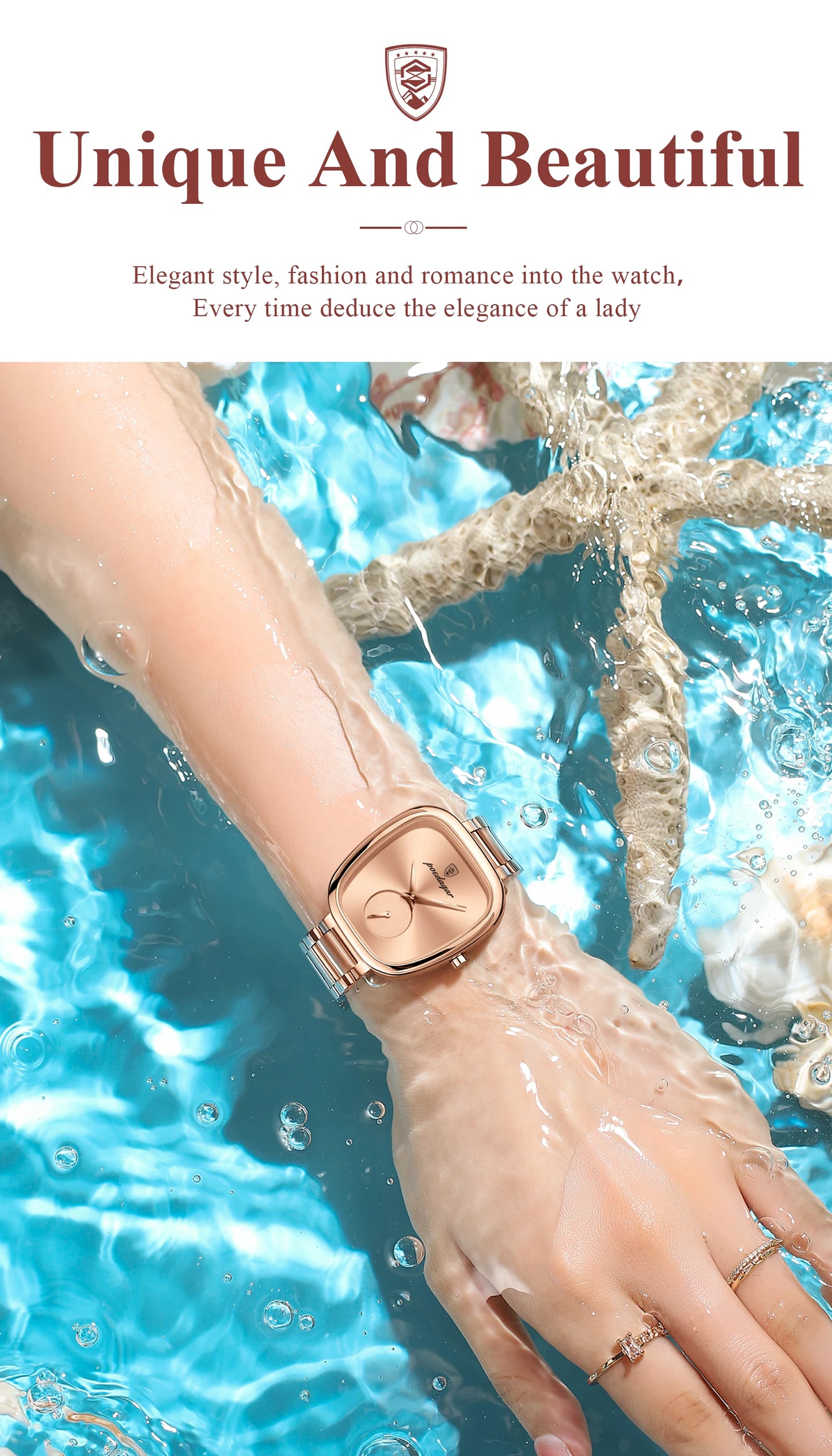 Luxury Poedagar 783 Waterproof Stainless-Steel Quartz Ladies Watch - Top G Watches