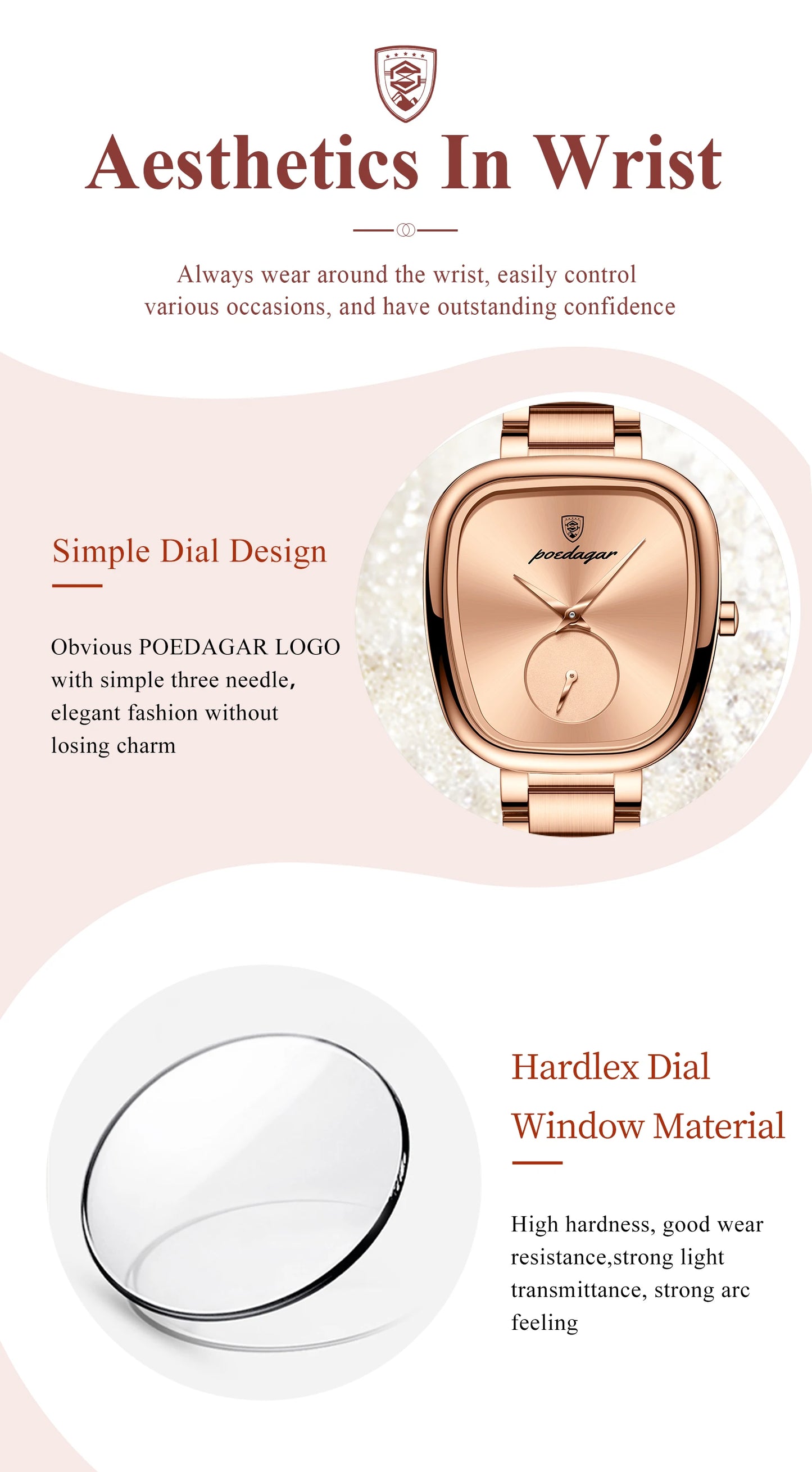 Luxury Poedagar 783 Waterproof Stainless-Steel Quartz Ladies Watch - Top G Watches