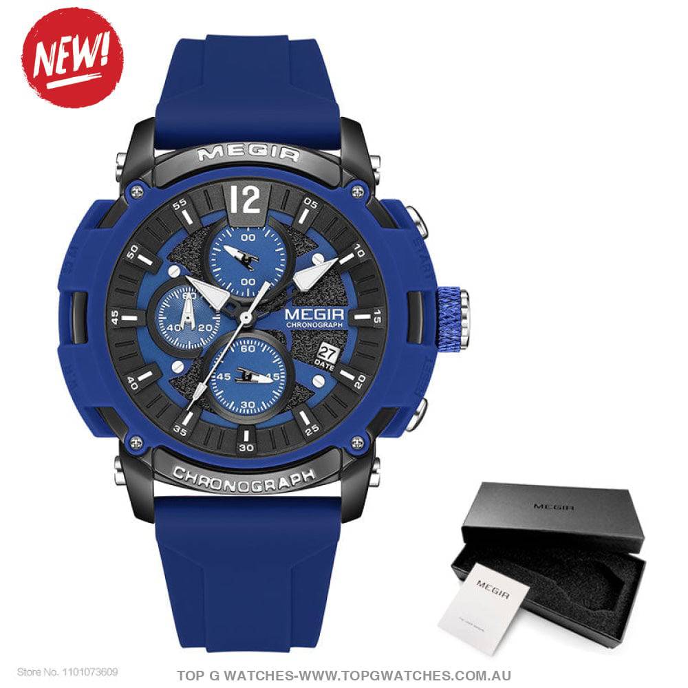 Trendy Megir' Street Sports 3ATM Waterproof Luminous Chronograph Quartz Wristwatch - Top G Watches
