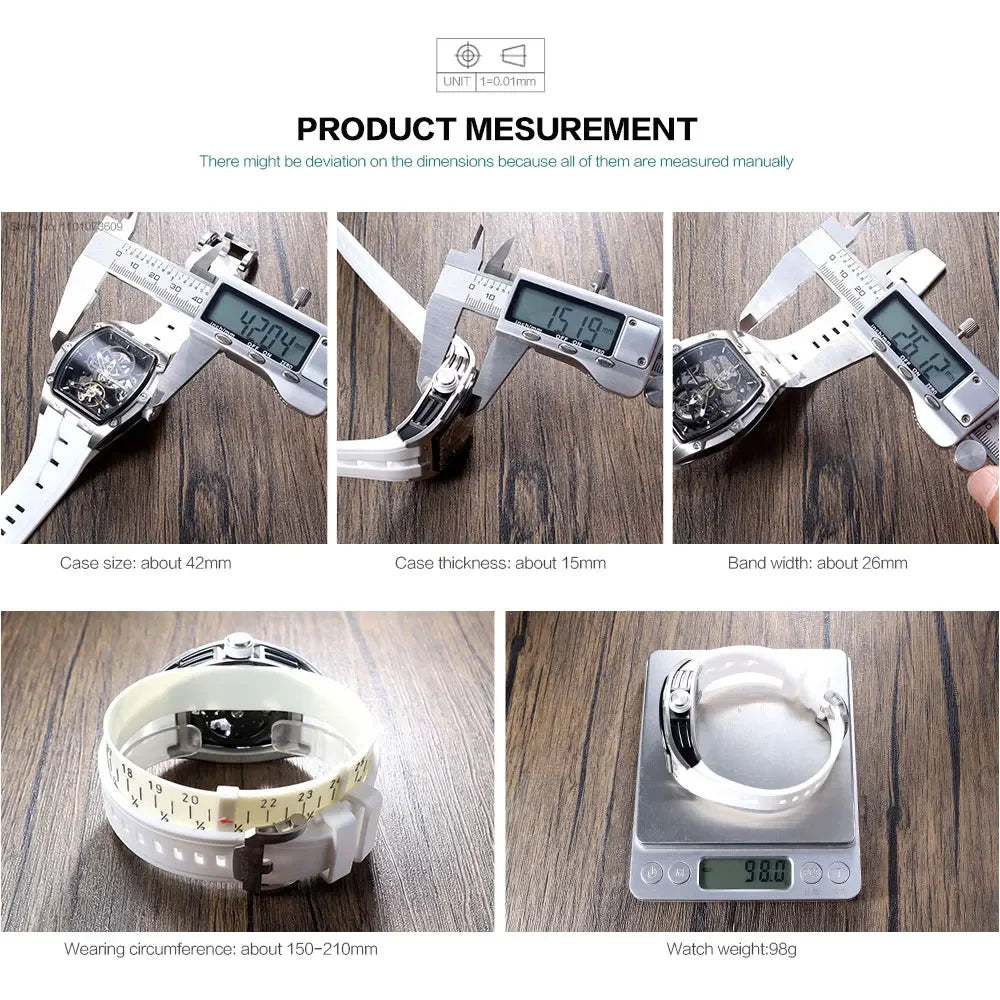 NEW Automatic Megir Mechanical Stainless Skeleton Dial Wristwatch - Top G Watches