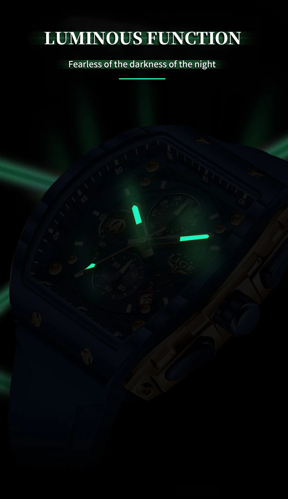 NEW Lige Tonneau Waterproof Sports Chronograph Quartz Watch - Top G Watches