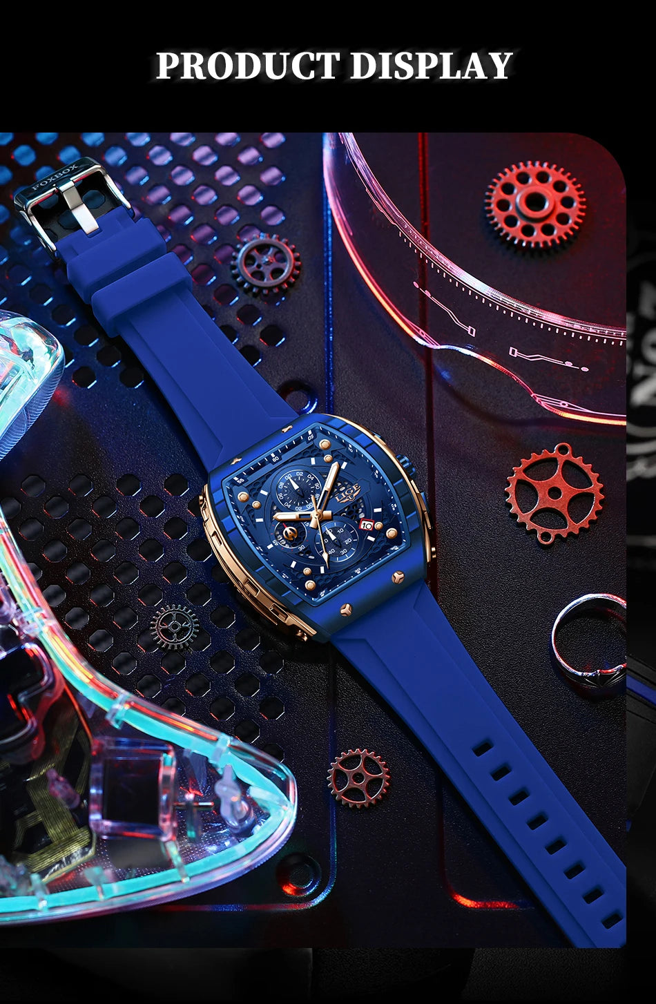 NEW Lige Tonneau Waterproof Sports Chronograph Quartz Watch - Top G Watches
