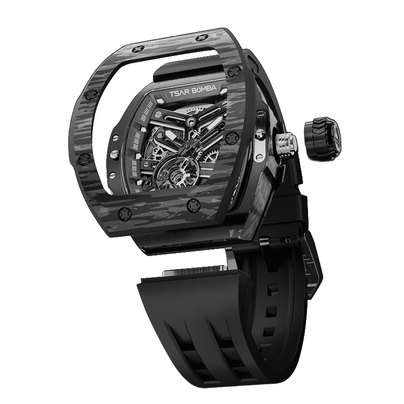 Official Tsar Bomba Atomic-Interchangeable Automatic Carbon Fibre Watch Single Combo Edition - TB8218 - Top G Watches
