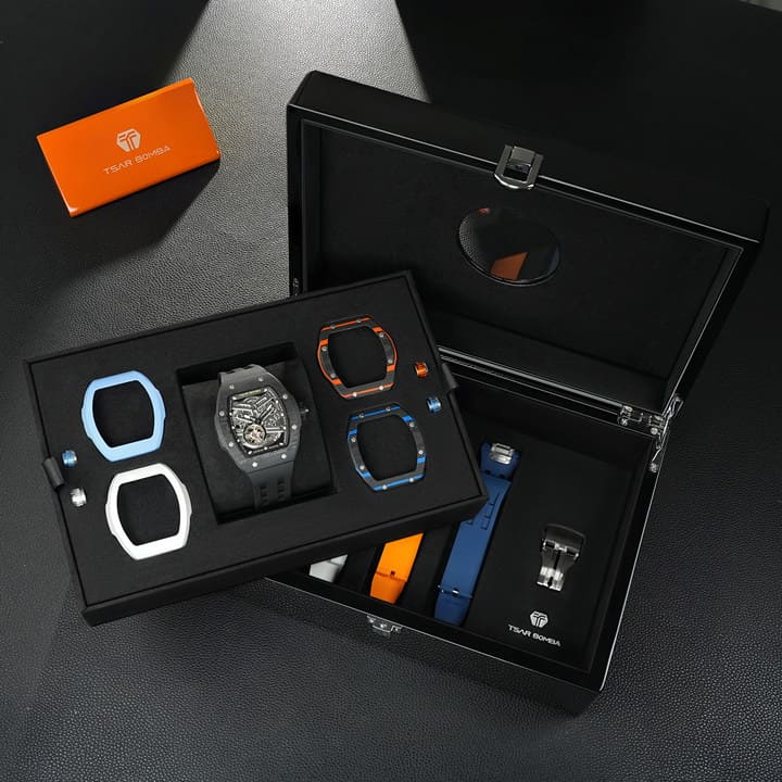 Official Tsar Bomba Atomic-Interchangeable Automatic Carbon Fibre Watch Single Combo Edition - TB8218 - Top G Watches